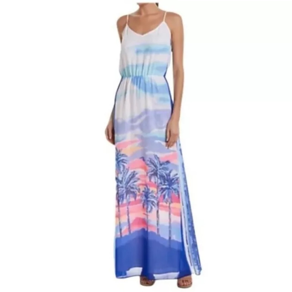 Lilly Pulitzer Deanna Pink Palm Sunset Maxi dress